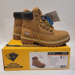 Herman Survivors Driller Steel Toe Waterproof Work Boots Men's US 8.5 Wheat